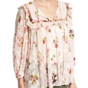 NWT kate spade In Bloom Chiffon Top, Small